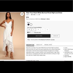 Lulu’s “near your heart” white high-low dress